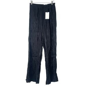 Local European Crinkle Pants in Black Drawstring Size XS NWT